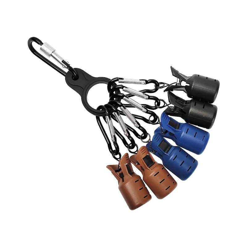 6Pcs Fishing Lure Hook Cap Carabiner Set Durable Anti-Scratch Multi-Color Portable Gear for Outdoor Fishing Camping Hiking