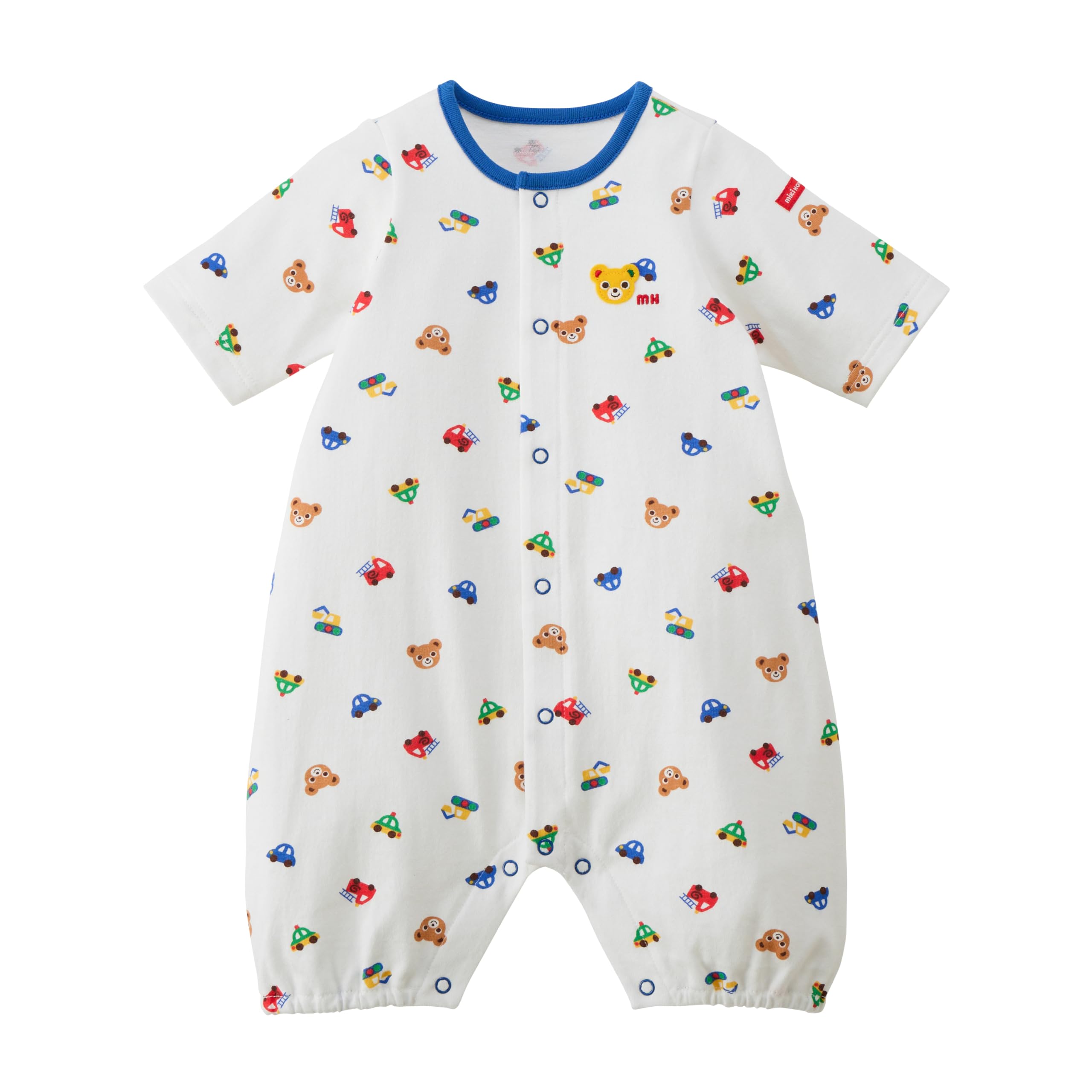 

MIKI HOUSE Front Made in for Boys and Baby White Pre-Owned Romper, Opening, All-Over Print, Japan, Girls, Newborn, Clothing, Children s Clothing,