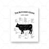 Kitchen Wall Art Canvas Painting Black White Butcher Guide Poster Beef Lamb Chicken Cuts Print Picture Dining-room Home Decor