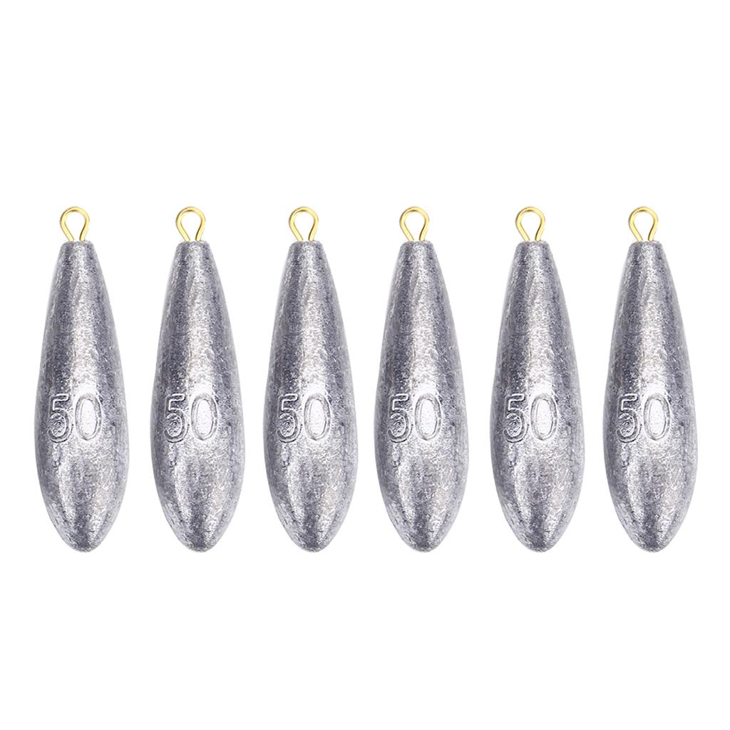 6Pcs New Fishing Weights Sinkers Shape Casting Fishing Tackle (10g)