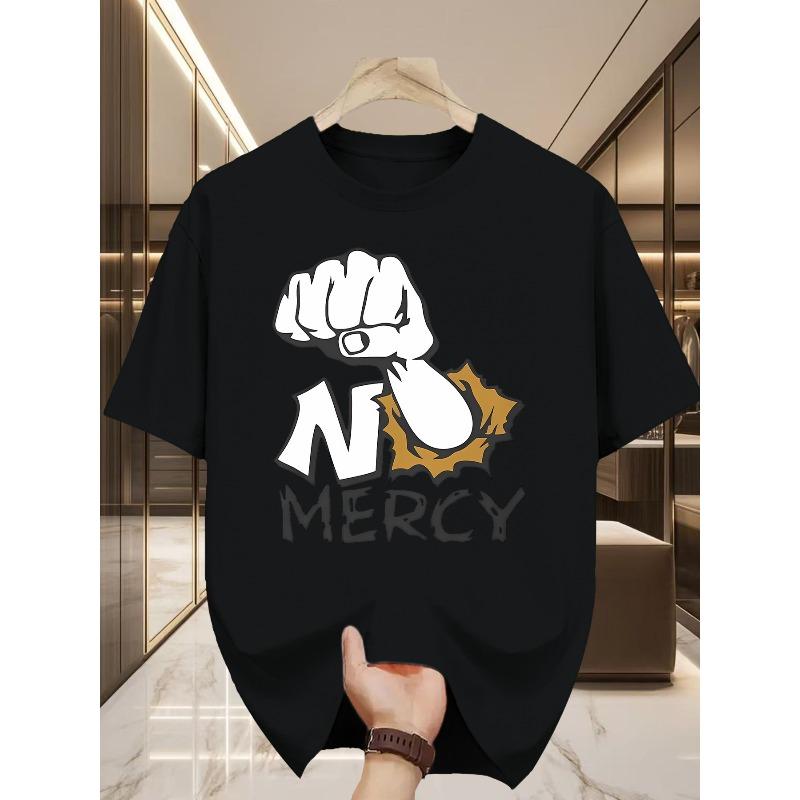 The No Mercy Series Men'S Round-Neck T-Shirt Features a Street Style, Trendy Fashion, And a Strong Sense of Individuality