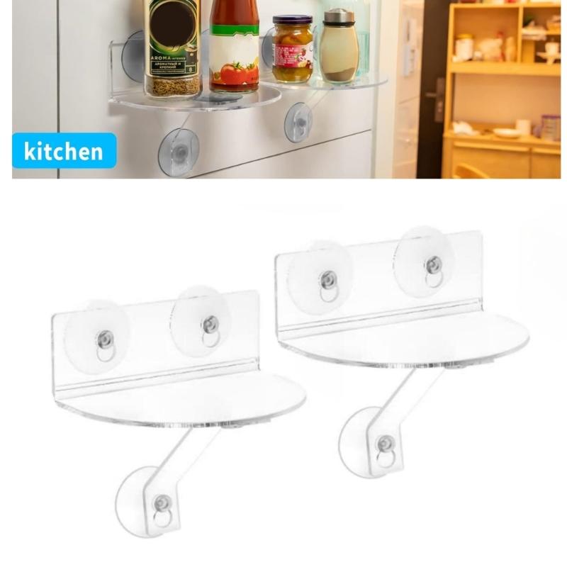 2pcs Clear Acrylic Plant Shelf Wide Suction Cup Window Sill Extender for Indoor Gardens Space-Saving Display Rack