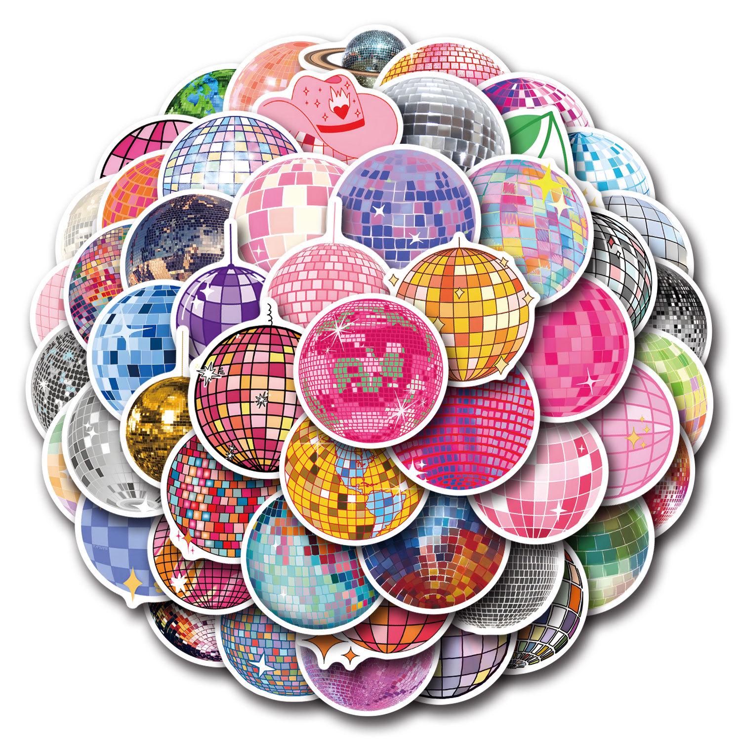 55 New Disco Ball Cartoon Personality Graffiti Stickers for Suitcase and Phone