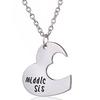 Broken Heart Sisters Matching Big Middle Little Sister Letter Carved Love Necklace