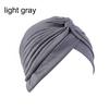 Solid Color Women Elastic Cotton Fold Turban Hat Soft Bonnet Muslim Hijab Ladies Head Wrap Warm Beanies Chemo Hat