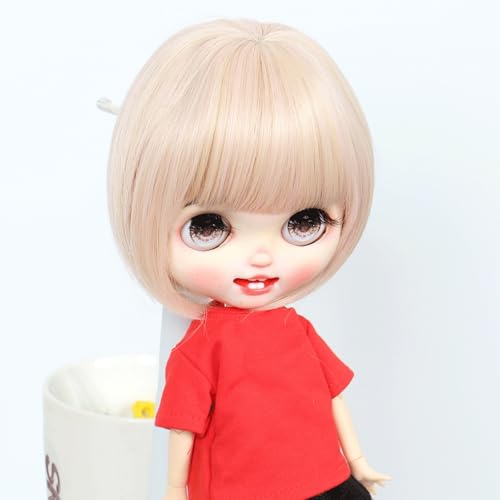 Linfairy 9-10 inch Doll Wig (Flesh Pink Bob)