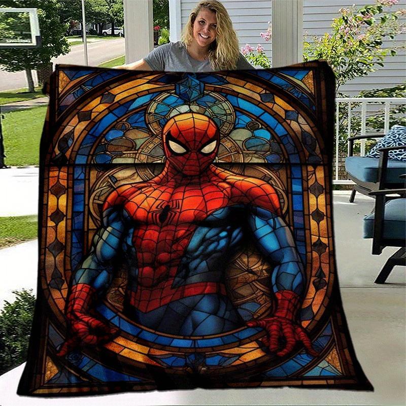 1pc Spider-Man Printing Blanket - Soft, All-Season Throw for Office Blanket, | Personalized Gift with Adorable Cartoon Design