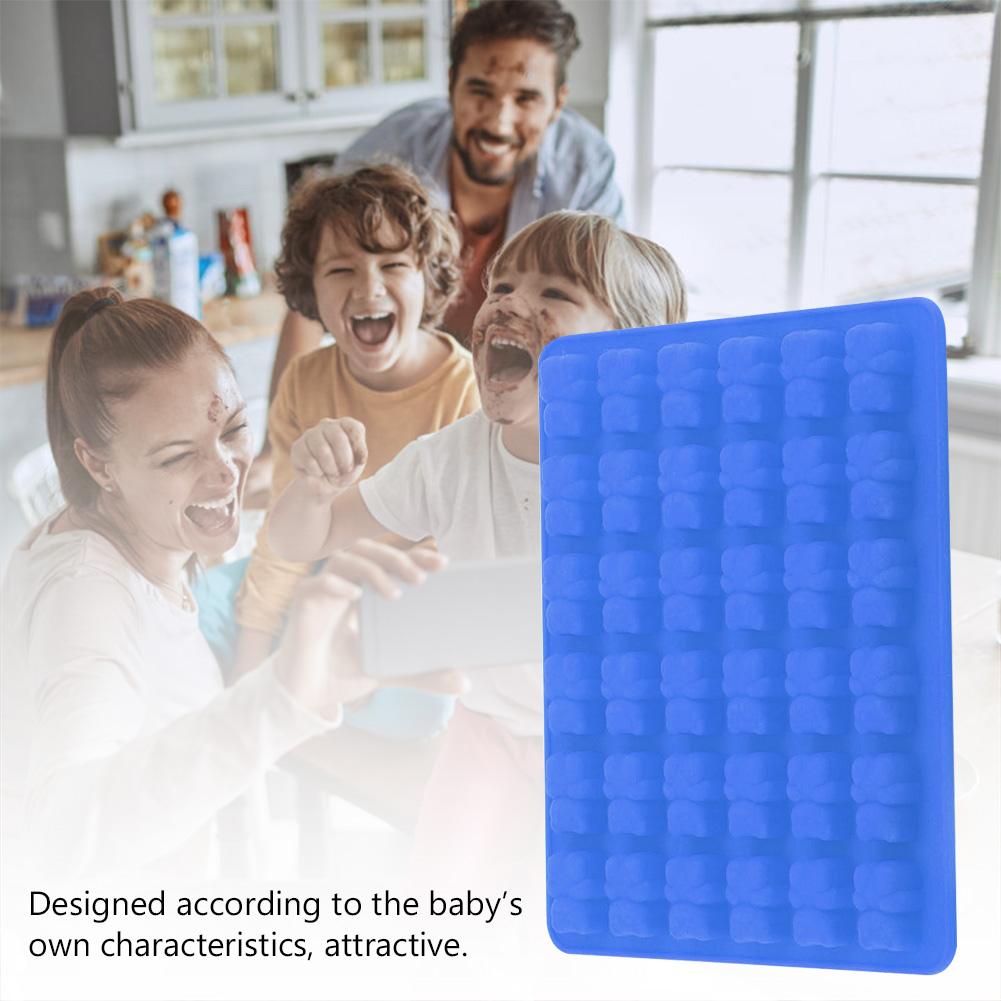Bear Shape Ice Cube Box Mold Tray Maker Silicone Ice Cream Chocolate (Dark Blue Dropper)