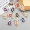 Gold Alloy Three-Hole White Rhinestone Pendant Charm for DIY Jewelry Accessories