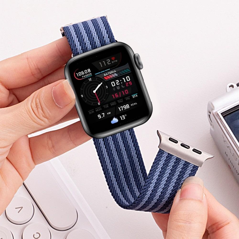 URVOI Elastic Band for Apple Watch Ultra 2 1 Series 10 9 8 7 6 5 4 SE Nylon braided strap for iWatch parachute buckle wristband