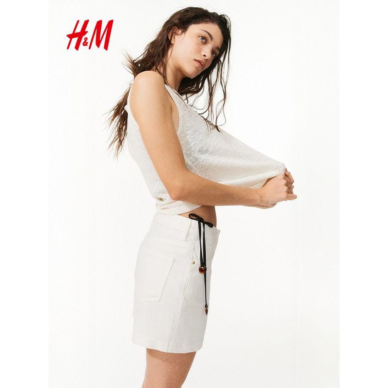 HM Women clothes Jeans 2025 Summer New High Waist Straight Casual Commuter Fashion Demin shorts 1266261