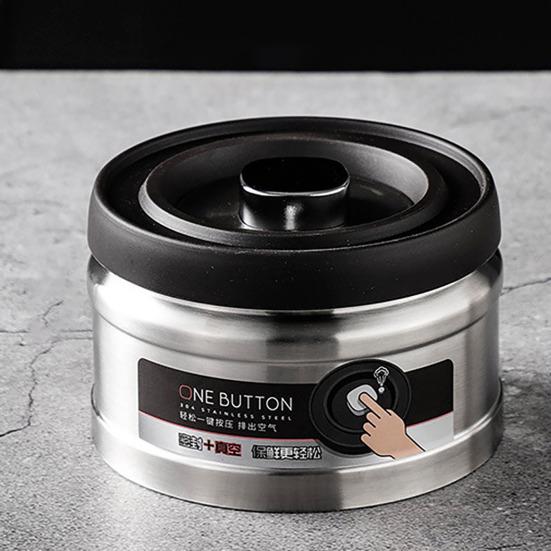 Stainless Steel Vacuum Storage Tank for Tea Leaves Moisture Proof & Dust-Proof Coffee Bean Container 750/1100ml Capacity Sealed Food Jar for Grain Nut