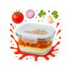Pojemnik Szklany Lunchbox Kwadratowy 320 Ml Na Żywność Obiad Lunch Sałatki