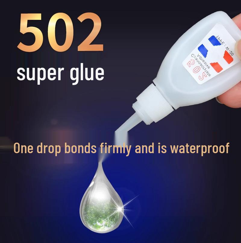502 Super Glue: Quick-Drying, Transparent, Waterproof Adhesive for Shoes and Metal with High Viscosity and Strong Adhesion.