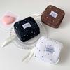 Polka Dot Solid Square Cosmetic Bag Girl Portable Small Lipstick Pouch Student Simple Sanitary Napkin Storage Bag