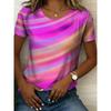 Women's colorful gradient tie-dye T-shirt 3D digital printing breathable and comfortable for daily use