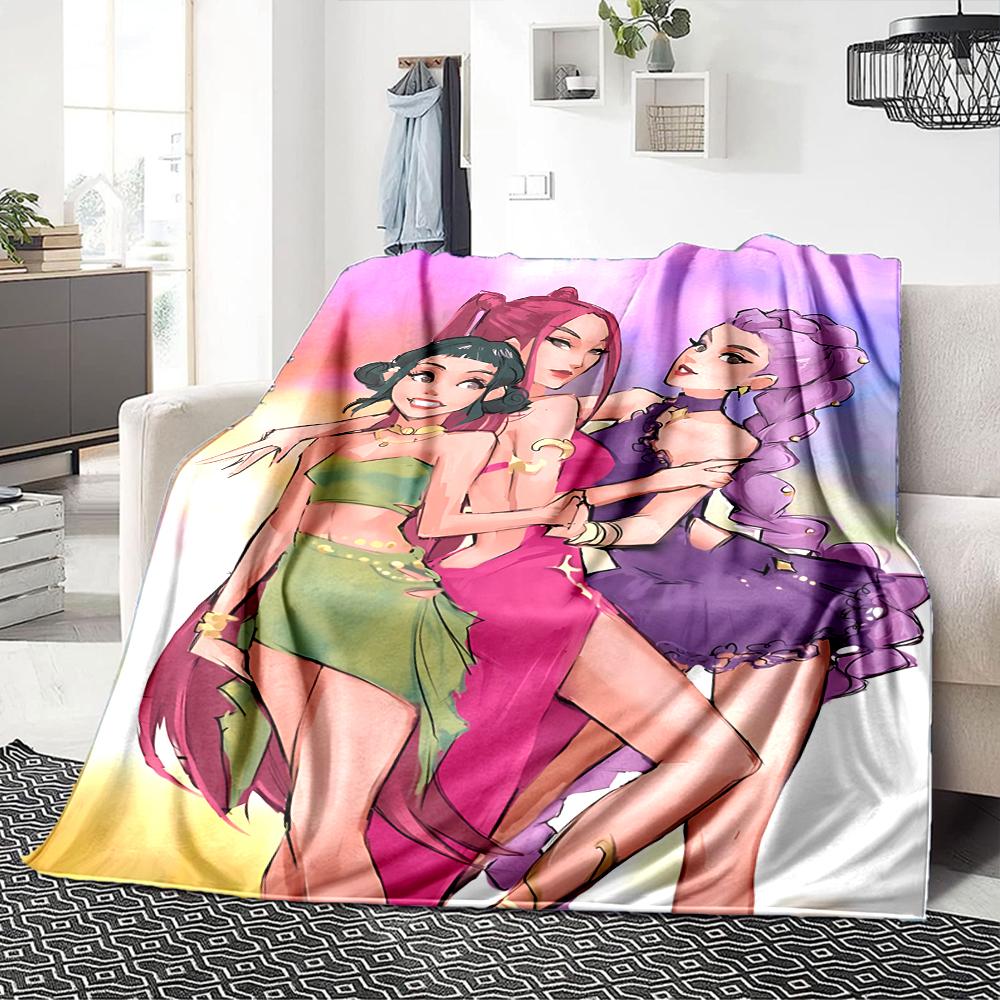 1Pc Purple Hair Hunter Blanket For Couch Bed Plush Cozy Fuzzy Blanket Super Soft Warm Blankets For Fall And Winter 0918206