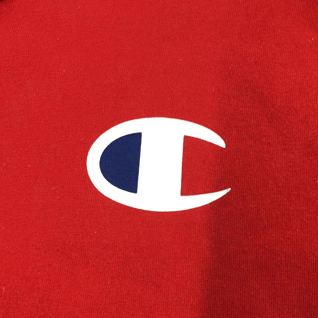 Champion Logo print Short sleeve T-shirt 2XL Red Biggs Men's Used