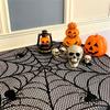 Spooky Halloween Polyester Cobweb Table Runner with Cobweb Pattern for Home and Event Decoration