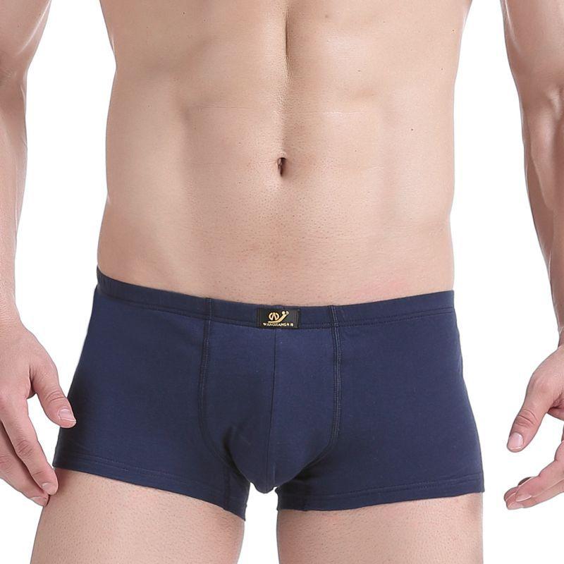 Men's Low Waisted Printed Underwear Men's Pure Cotton Breathable Youth Plus Size Four Corner Shorts