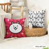 The BBattle Cats Cushion Cover Natural Linen Organic Fabric DoubleSided Printing Couch Pillow Covers Home Decor