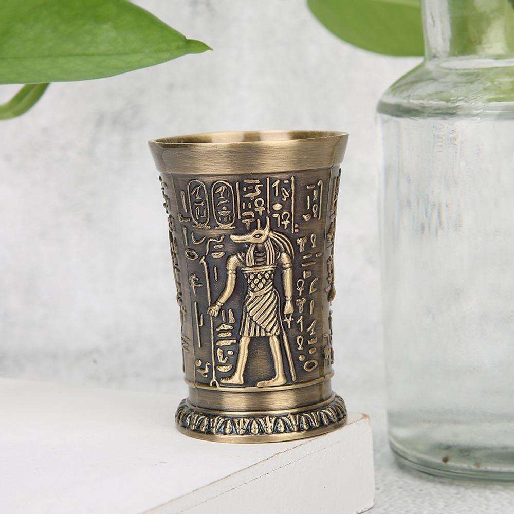 Zinc Alloy Vintage Shot Glass Brass Mini Cup Gift Shot Glasses Metal Shot Glass  For Cocktail Party бронзовый
