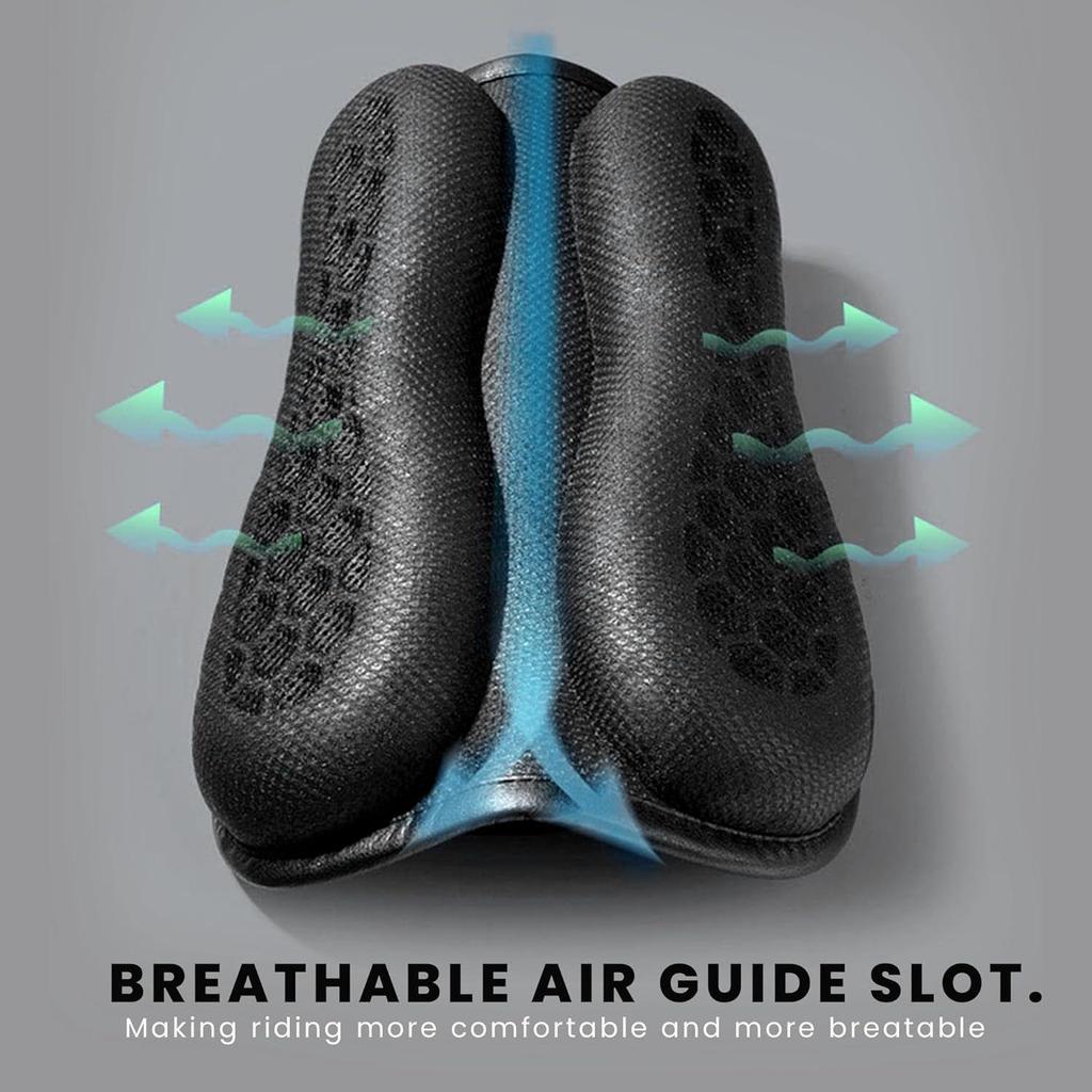 Gel Air Seat Cushion | 3D Honeycomb Gel Structure | Universal Fit | Detachable Cover | Ideal for Bike, Office, Car & Home | Lumbar Support
