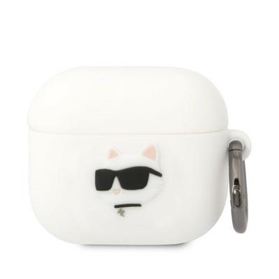 Karl Lagerfeld KLA3RUNCHH AirPods 3 Cover White/white Silicone Choupette Head 3D