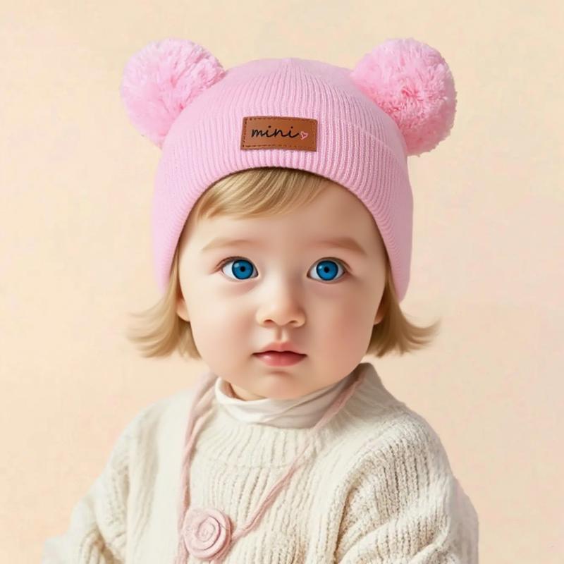 3pcs Kids Knitted Bonnet Bebe Newborn Baby Hat Pompom Cute Winter Hat for Boys Girls Children Warm Beanie Cap 0-3Y