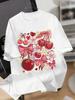 Cute Cherry  Pink Bow Floral Graphic T Shirt Unisex Unisex Trendy Streetwear Durable All Seasons Daily Wear Casual Leisure Tops
