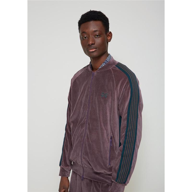 

NEEDLES x AWGE Оксамитова куртка-метелик - Модний спортивний одяг на блискавці в японському стилі XL