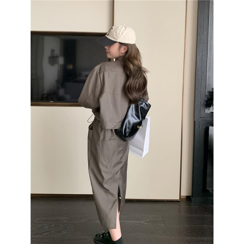 Vestido para Mujer en Primavera y Otoño, Ropa de Trabajo que Reduce la Edad, Ligero para el Lugar de Trabajo, Maduro, Suave, Estilo Coreano, Dulce y Picante Falso Dos Piezas