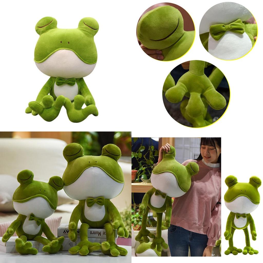 Adorable Soft Plush Frog Stuffed Animal Toy Ideal For Kids Bedtime Cuddly Pillow