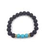 Handmade Matte Stone & Silver Lion Bracelet with 8mm Dragon Pattern Prayer Beads