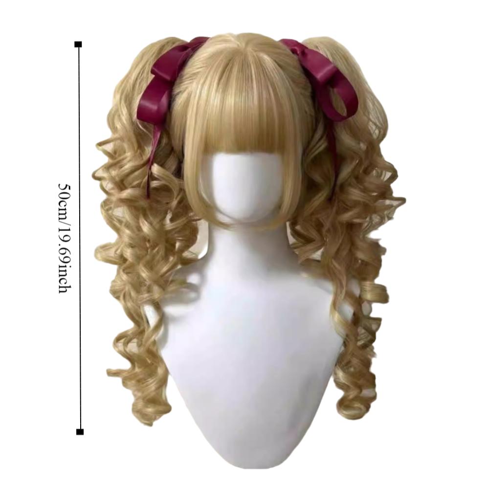Cosplay Princess Cut Double Ponytail Synthetic Halloween Harajuku Wig Lolita Wig with Bangs Party