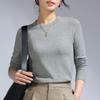 Women's Merino Wool Summer Base Layer: Black Long Sleeve Round Neck Slim Fit T-shirt (2025 Collection)