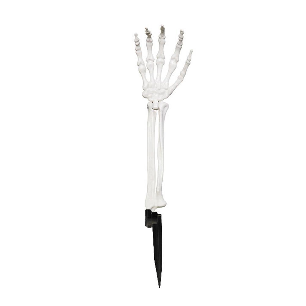 Horror Halloween Realistic Skeleton Hand Ground Stake Light Up Foldable Halloween Bone Prop Cemetery Skeleton Hand Yard Decor