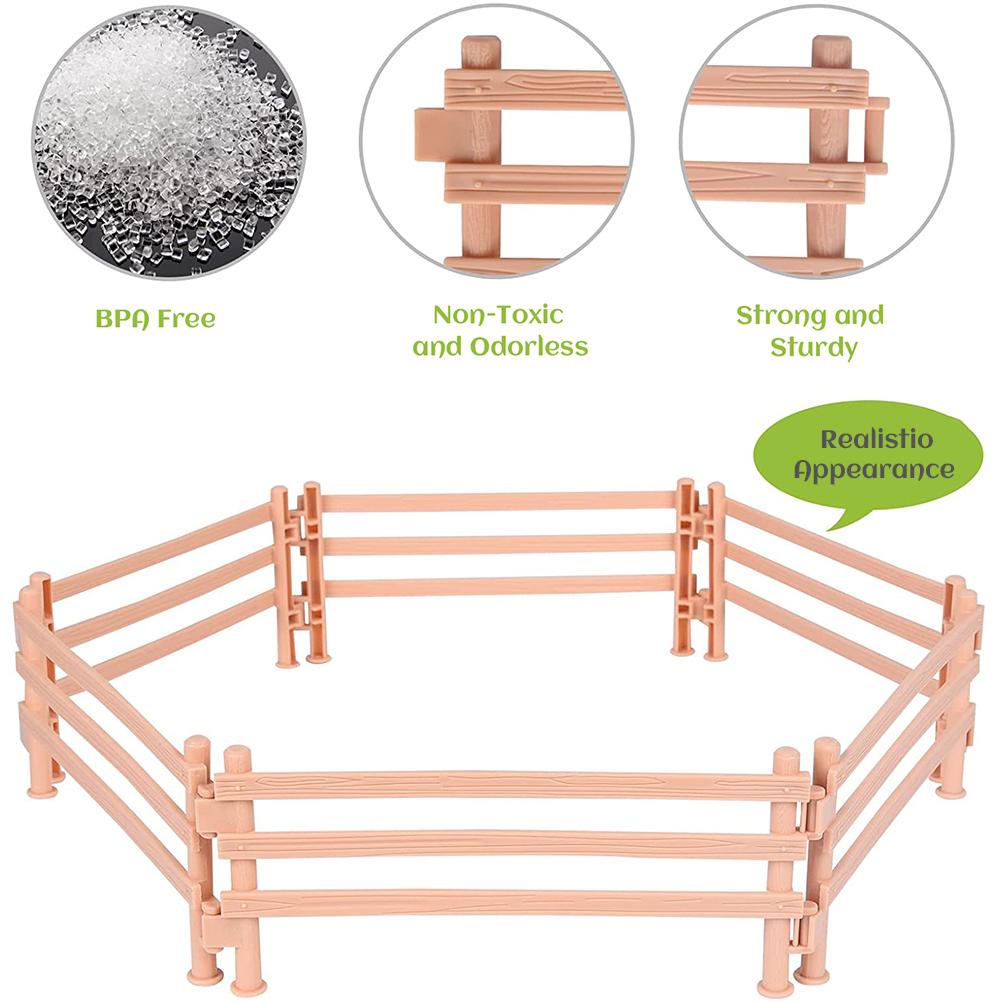 30 SZTUK Zabawka Płot dla Koni Miniaturowy Płot Zabawka Farmy Zagroda dla Koni Akcesoria Ogrodzeniowe Zabawka Edukacyjna dla