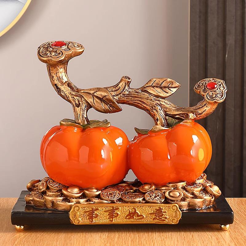 Prosperous Persimmon Décor: Creative Living Room & Entryway Ornaments, Perfect for Weddings & Housewarming, New Chinese Style
