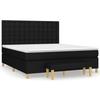 VidaXL Lit à sommier tapissier avec matelas Noir 160x200 cm Tissu - Modèle 3137487