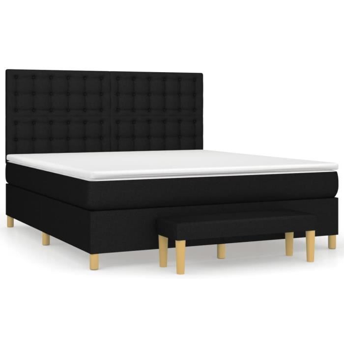 VidaXL Divan Bed with Mattress Black 160x200 Cm Fabric - Model 3137487
