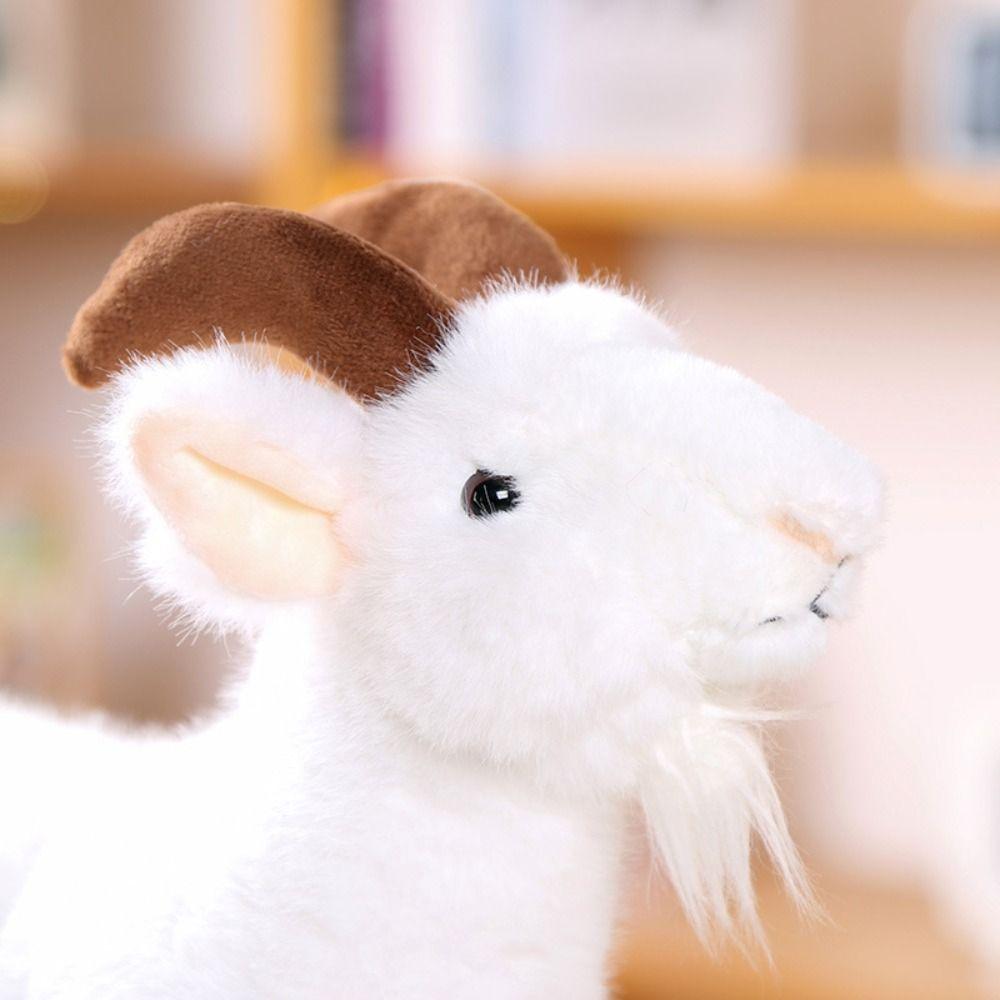 Fluffy Horned Sheep Plush Toys PP Cotton Baby Goat Keychain Baby Goat Plush Doll  Room Decoration