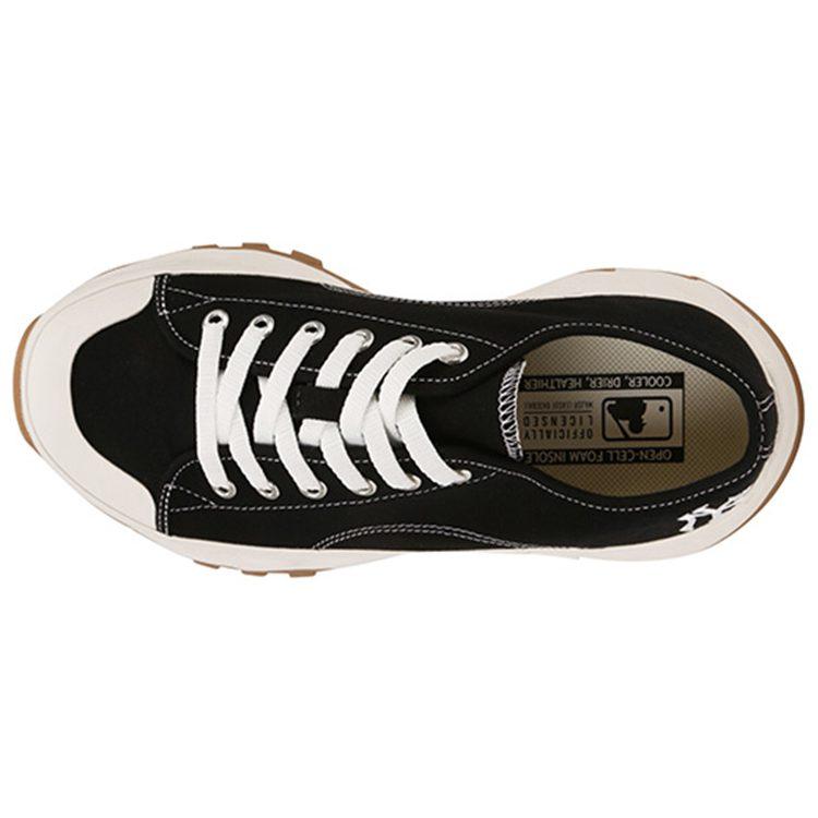 MLB Chunky High Low New York Yanker Lace Up Slip Resistant Abrasion Resistant Low Top Canvas Shoes Unisex Black 32SHU2111-50L