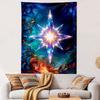 Radiant Star with Colorful Swirls Patterned Tapestry Home Decor, Suitable for Bedroom and Living Room, Gift