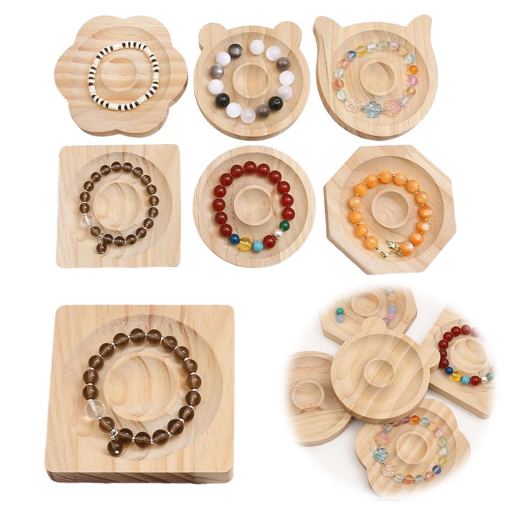 

6Pcs Wooden Jewelry Display Plate Multifunctional Jewelry Organizer Tray Bracelet Necklace Organizer for Home Store Use United States