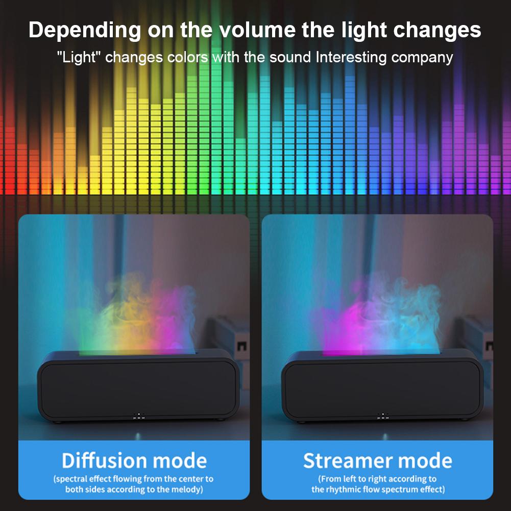 Colorful Flame Air Humidifier Rainbow Flame Cool Mist Humidifier Air Diffuser Humidifier for Bedroom Home Office Yoga Meditation
