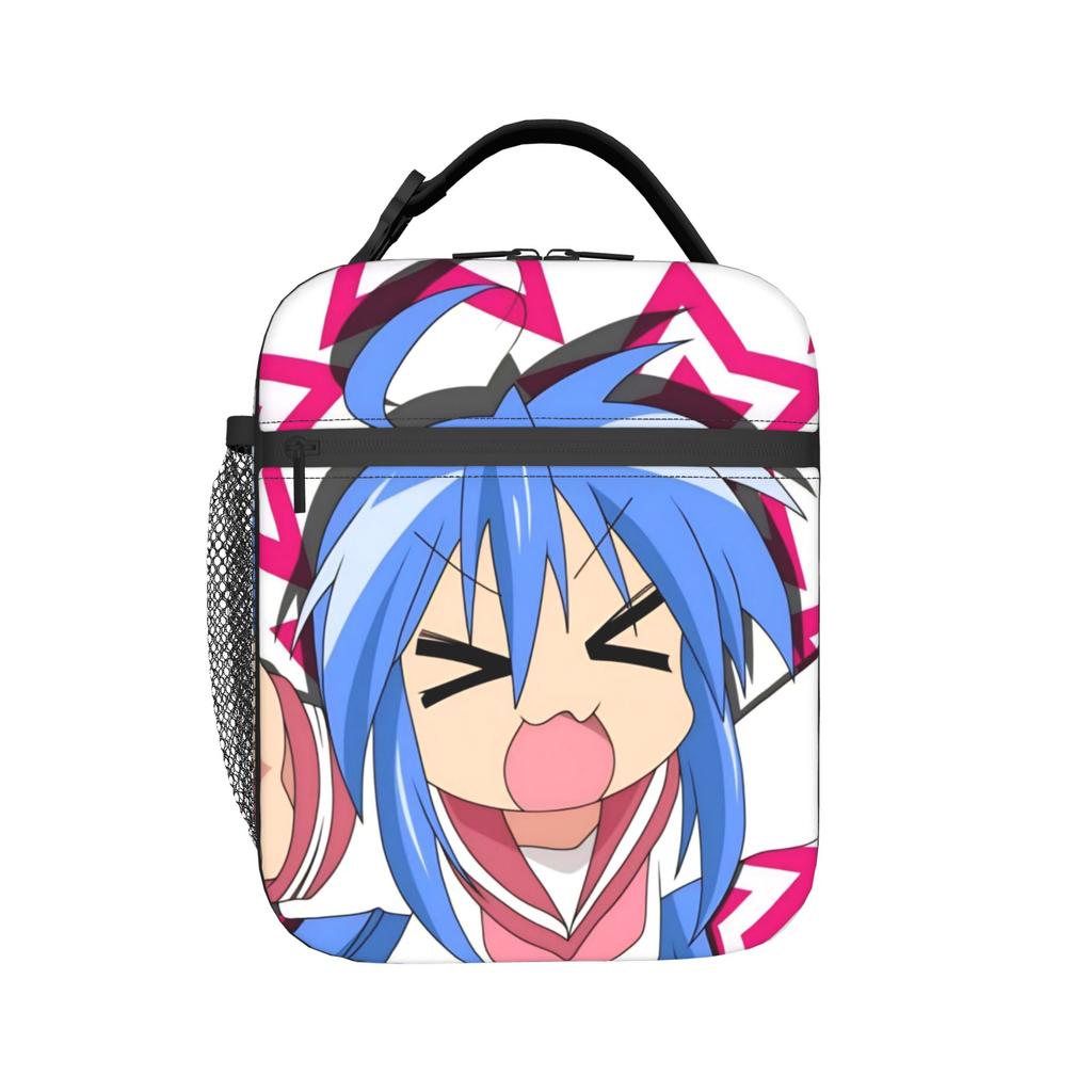 Anime Girls Lucky Star Insulated Lunch Bag Portable Izumi Konata Reusable Thermal Bag Lunch Box Tote Beach Picnic Men Women