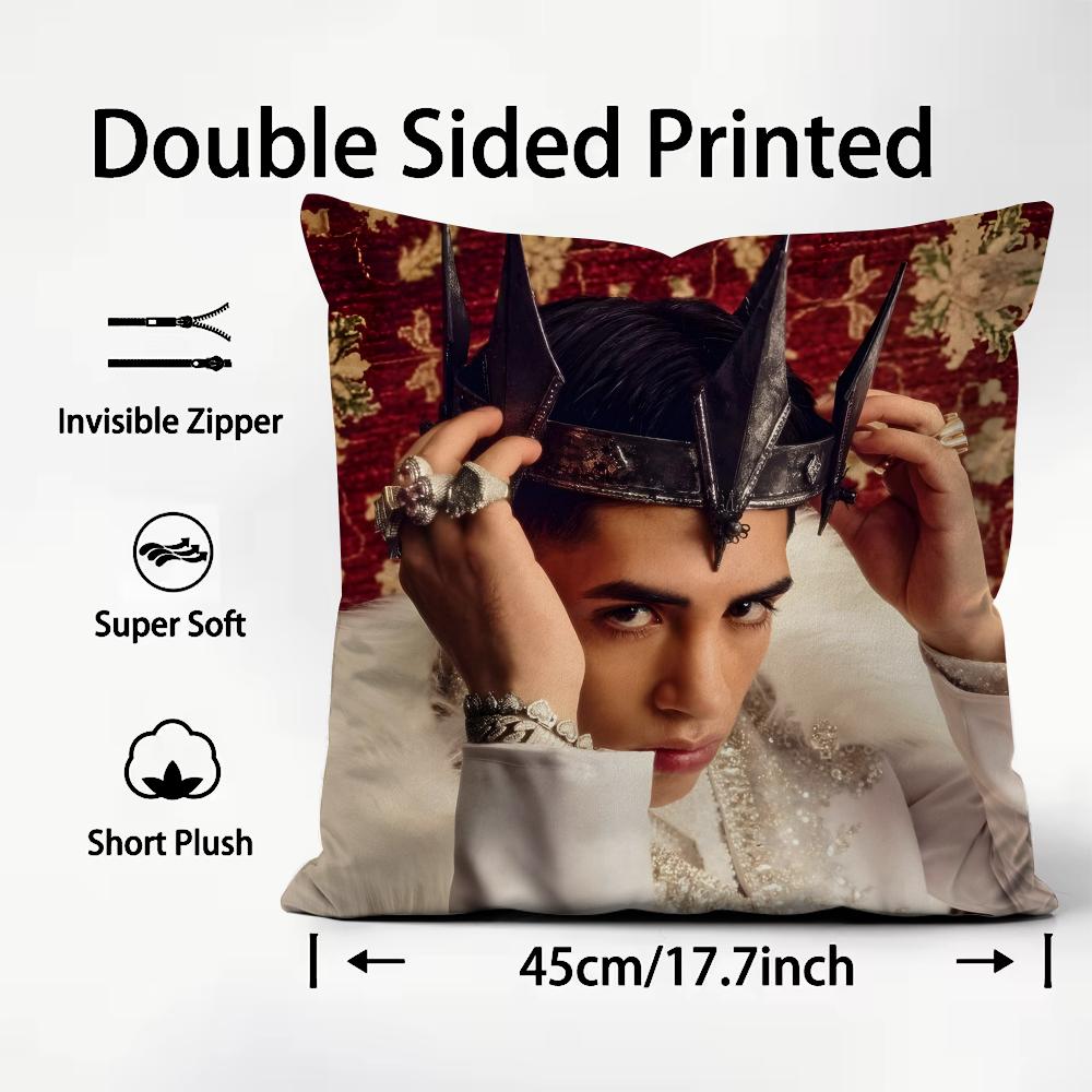CCris MMj Singer Cushion Cover Plush Fabric Soft DoubleSided Printed Sofa Warm Winter Home Child Gift Pillow Case
