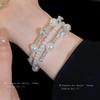 Elegant Multi-Layer Pearl & Diamond Bracelet: Chic, Versatile, High-End Design
