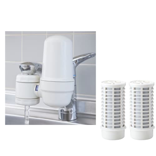 iBelieve Water Faucet-Type Water Purifier, 3000L, Includes 3 Cartridges, High Removal Rate, Meets 20 Removal Tests, Backwash Function, Long-Term Use